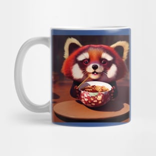 Kawaii Red Panda Eating Ramen Mug